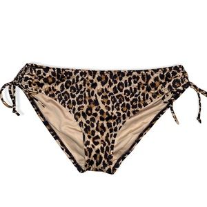NWOT VICTORIA’S SECRET Cheetah Leopard Print Ruched Sides Bikini Bottom Medium
